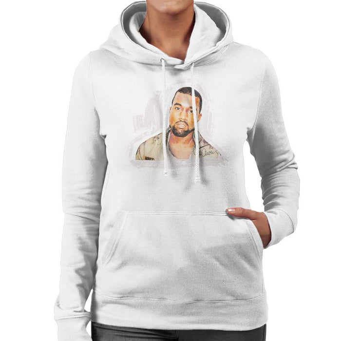 Sidney Maurer Original Portrait Of Kanye West Womens Hooded Sweatshirt - Womens Hooded Sweatshirt