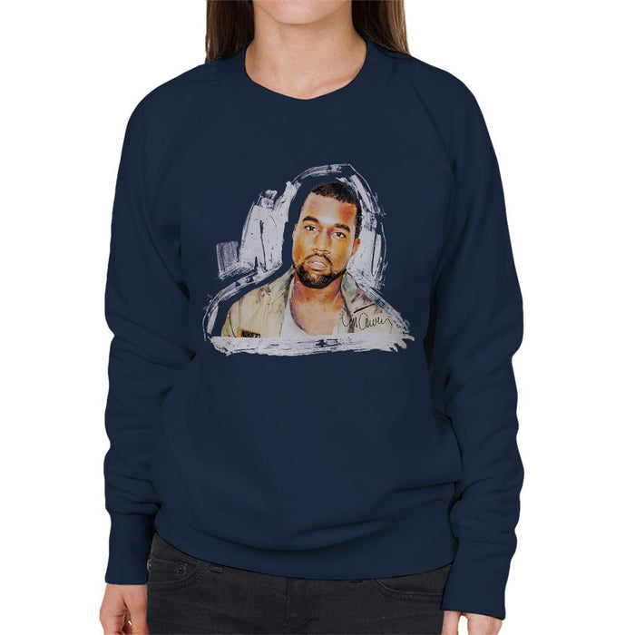 Sidney Maurer Original Portrait Of Kanye West Womens Sweatshirt - Womens Sweatshirt
