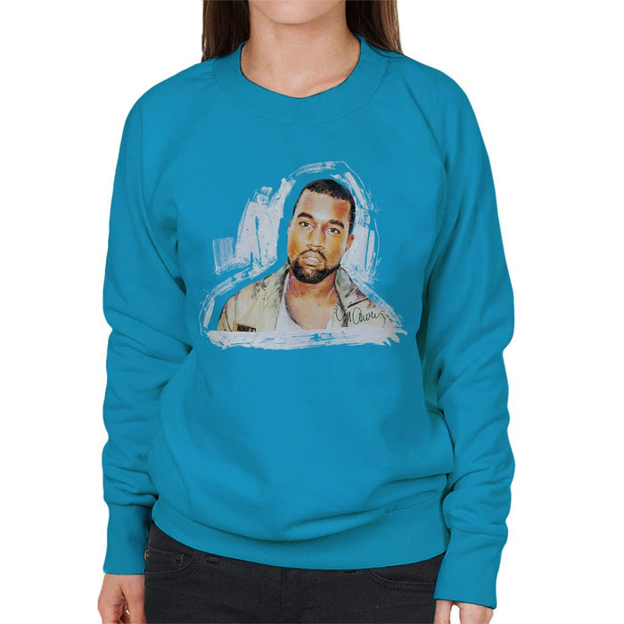 Sidney Maurer Original Portrait Of Kanye West Womens Sweatshirt - Womens Sweatshirt