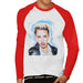 Sidney Maurer Original Portrait Of Miley Cyrus Licking Lips Mens Baseball Long Sleeved T-Shirt - Mens Baseball Long Sleeved T-Shirt