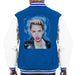 Sidney Maurer Original Portrait Of Miley Cyrus Licking Lips Mens Varsity Jacket - Small / Royal/White - Mens Varsity Jacket