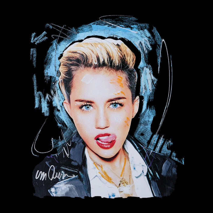 Sidney Maurer Original Portrait Of Miley Cyrus Licking Lips Mens Varsity Jacket - Mens Varsity Jacket