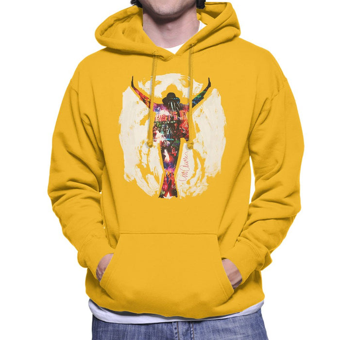 Sidney Maurer Original Portrait Of Michael Jackson This Is It Mens Hooded Sweatshirt - Small / Gold - Mens Hooded Sweatshirt