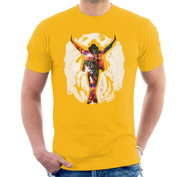 Sidney Maurer Original Portrait Of Michael Jackson This Is It Mens T-Shirt - Small / Gold - Mens T-Shirt