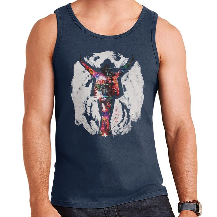 Sidney Maurer Original Portrait Of Michael Jackson This Is It Mens Vest - Small / Navy Blue - Mens Vest