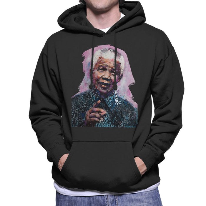Sidney Maurer Original Portrait Of Nelson Mandela Mens Hooded Sweatshirt - Mens Hooded Sweatshirt