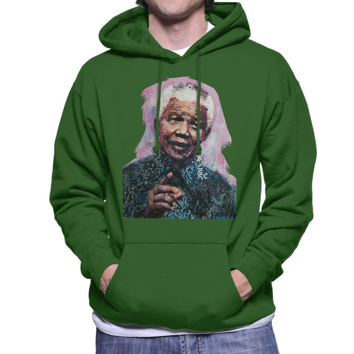 Sidney Maurer Original Portrait Of Nelson Mandela Mens Hooded Sweatshirt - Mens Hooded Sweatshirt