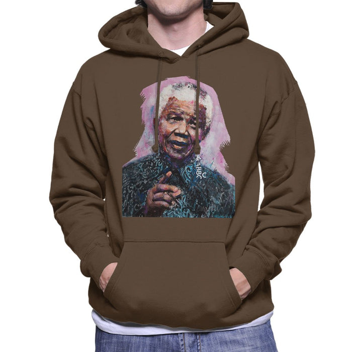 Sidney Maurer Original Portrait Of Nelson Mandela Mens Hooded Sweatshirt - Mens Hooded Sweatshirt