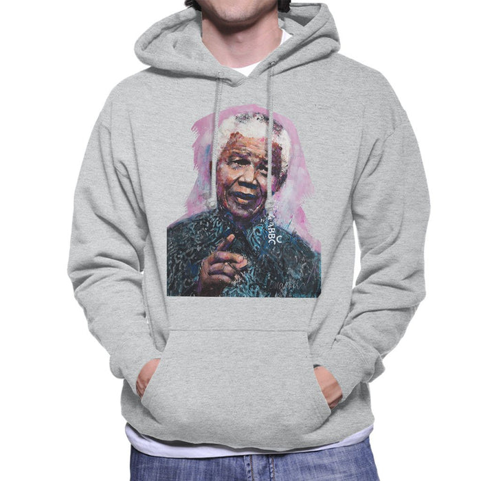 Sidney Maurer Original Portrait Of Nelson Mandela Mens Hooded Sweatshirt - Mens Hooded Sweatshirt