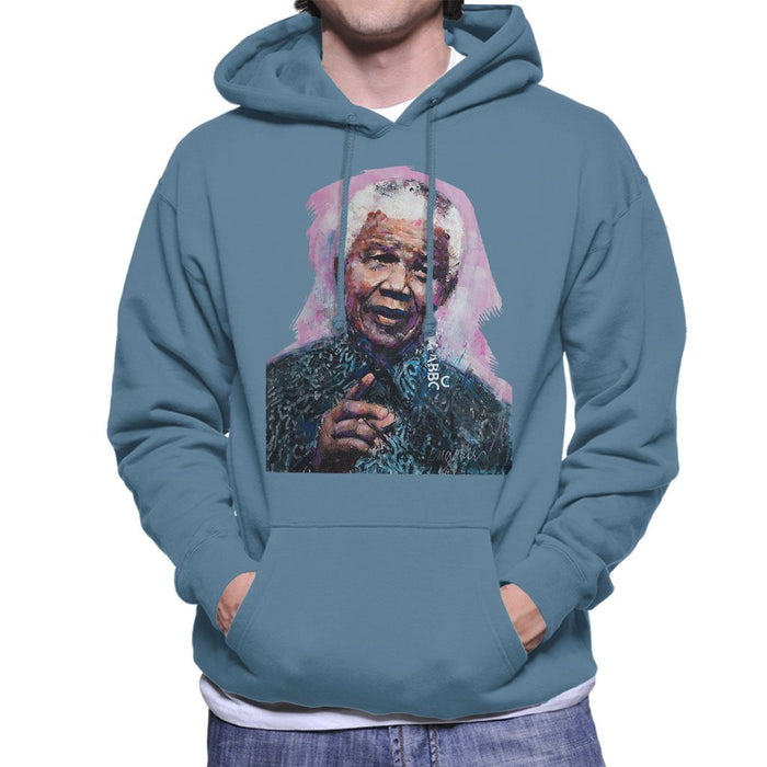 Sidney Maurer Original Portrait Of Nelson Mandela Mens Hooded Sweatshirt - Mens Hooded Sweatshirt