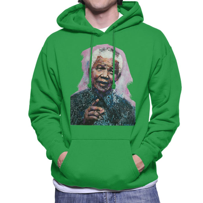 Sidney Maurer Original Portrait Of Nelson Mandela Mens Hooded Sweatshirt - Mens Hooded Sweatshirt