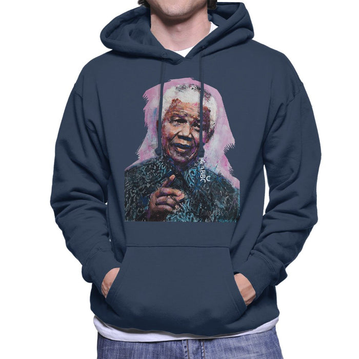 Sidney Maurer Original Portrait Of Nelson Mandela Mens Hooded Sweatshirt - Mens Hooded Sweatshirt