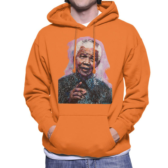 Sidney Maurer Original Portrait Of Nelson Mandela Mens Hooded Sweatshirt - Mens Hooded Sweatshirt