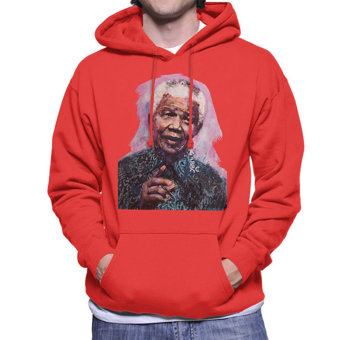 Sidney Maurer Original Portrait Of Nelson Mandela Mens Hooded Sweatshirt - Mens Hooded Sweatshirt
