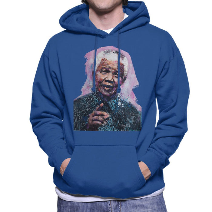 Sidney Maurer Original Portrait Of Nelson Mandela Mens Hooded Sweatshirt - Mens Hooded Sweatshirt