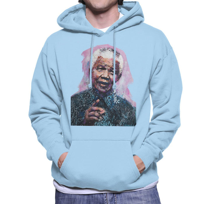 Sidney Maurer Original Portrait Of Nelson Mandela Mens Hooded Sweatshirt - Mens Hooded Sweatshirt