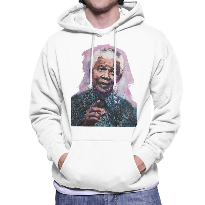 Sidney Maurer Original Portrait Of Nelson Mandela Mens Hooded Sweatshirt - Mens Hooded Sweatshirt