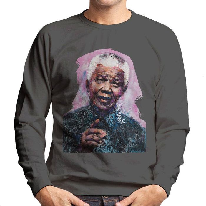 Sidney Maurer Original Portrait Of Nelson Mandela Mens Sweatshirt - Mens Sweatshirt