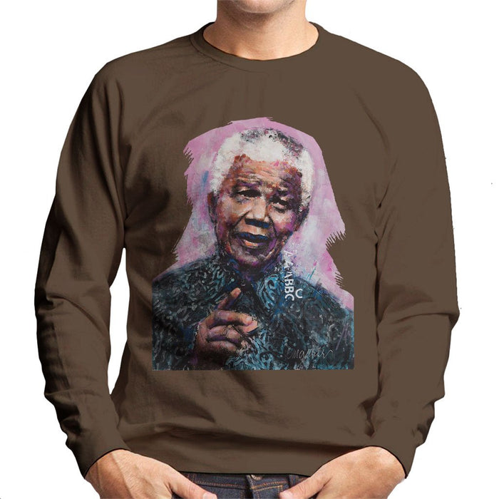 Sidney Maurer Original Portrait Of Nelson Mandela Mens Sweatshirt - Mens Sweatshirt