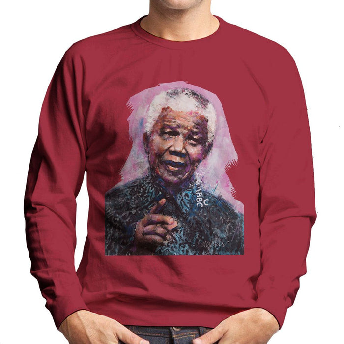 Sidney Maurer Original Portrait Of Nelson Mandela Mens Sweatshirt - Mens Sweatshirt