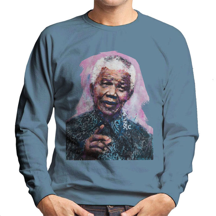 Sidney Maurer Original Portrait Of Nelson Mandela Mens Sweatshirt - Mens Sweatshirt