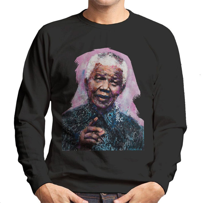 Sidney Maurer Original Portrait Of Nelson Mandela Mens Sweatshirt - Mens Sweatshirt