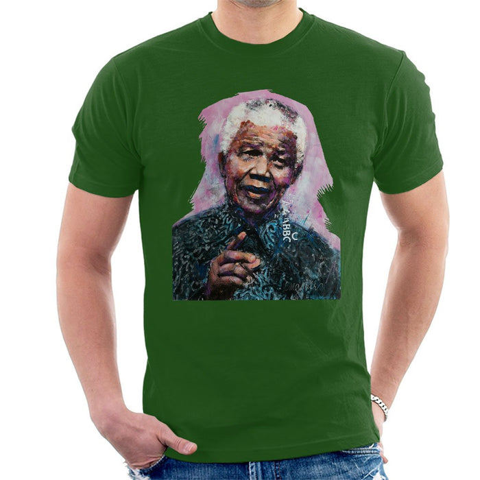 Sidney Maurer Original Portrait Of Nelson Mandela Mens T-Shirt - Mens T-Shirt