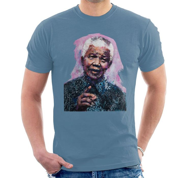 Sidney Maurer Original Portrait Of Nelson Mandela Mens T-Shirt - Mens T-Shirt