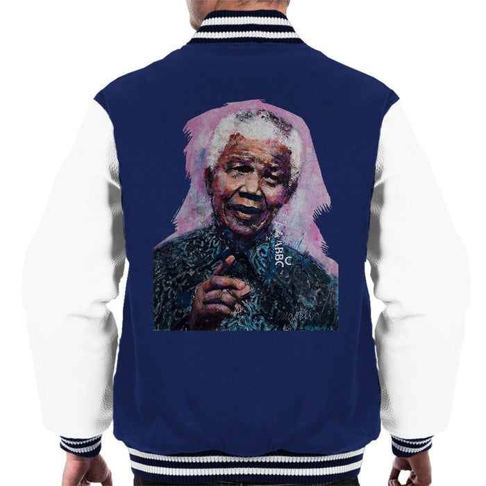 Sidney Maurer Original Portrait Of Nelson Mandela Mens Varsity Jacket - Mens Varsity Jacket