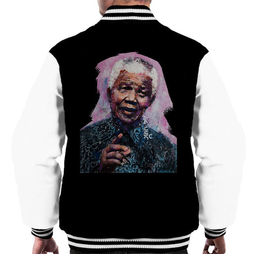 Sidney Maurer Original Portrait Of Nelson Mandela Mens Varsity Jacket - Mens Varsity Jacket