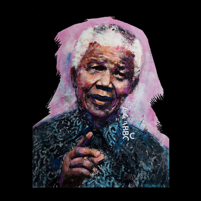 Sidney Maurer Original Portrait Of Nelson Mandela Mens Hooded Sweatshirt - Mens Hooded Sweatshirt