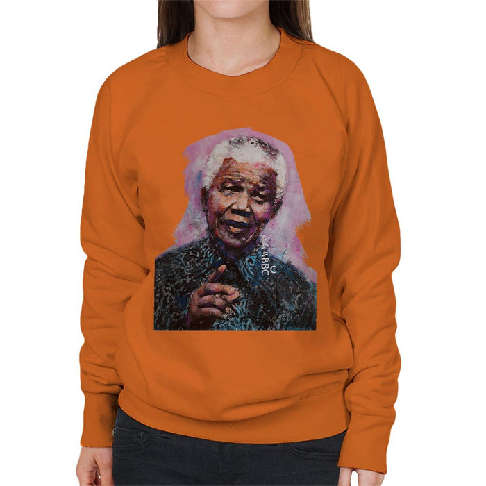 Sidney Maurer Original Portrait Of Nelson Mandela Womens Sweatshirt - Womens Sweatshirt