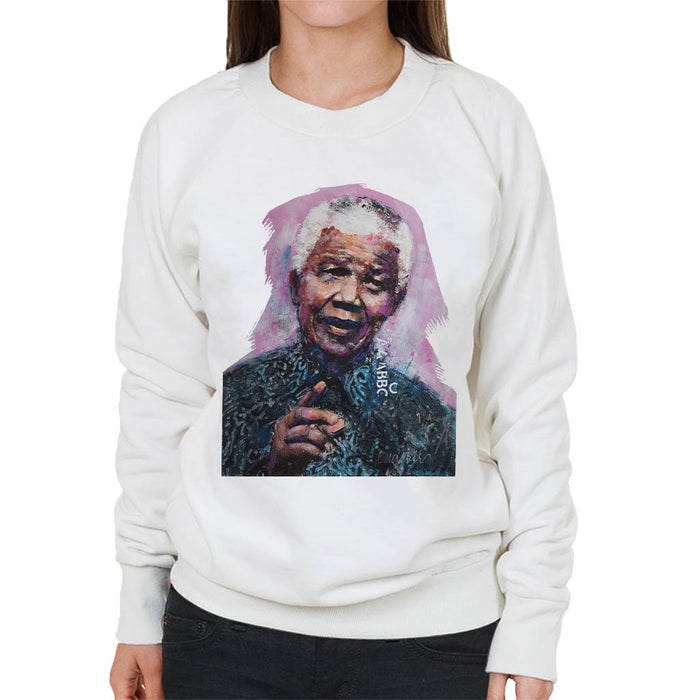 Sidney Maurer Original Portrait Of Nelson Mandela Womens Sweatshirt - Womens Sweatshirt