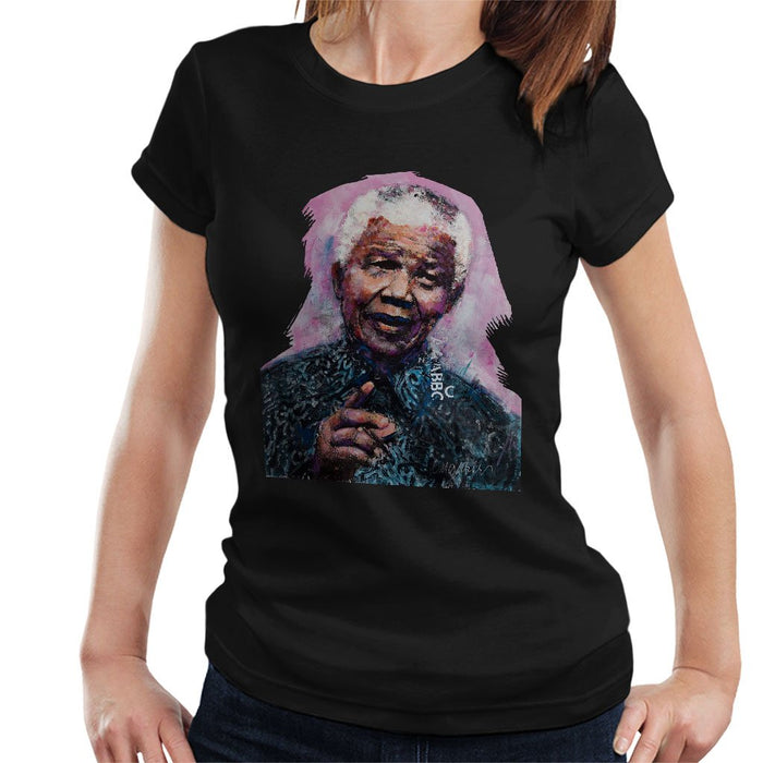 Sidney Maurer Original Portrait Of Nelson Mandela Womens T-Shirt - Womens T-Shirt