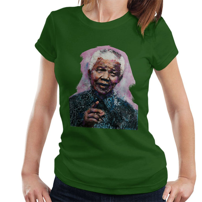 Sidney Maurer Original Portrait Of Nelson Mandela Womens T-Shirt - Womens T-Shirt
