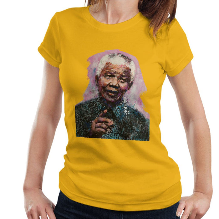 Sidney Maurer Original Portrait Of Nelson Mandela Womens T-Shirt - Womens T-Shirt