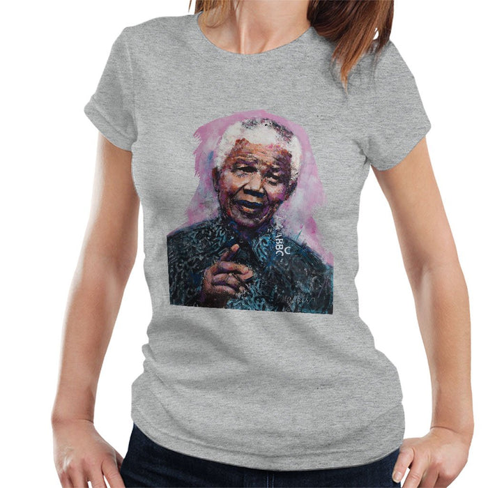 Sidney Maurer Original Portrait Of Nelson Mandela Womens T-Shirt - Womens T-Shirt