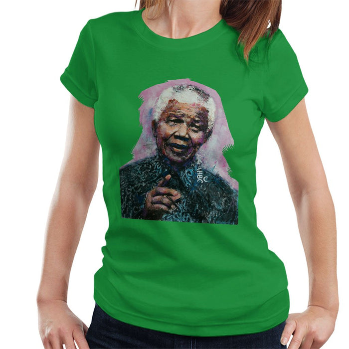 Sidney Maurer Original Portrait Of Nelson Mandela Womens T-Shirt - Womens T-Shirt