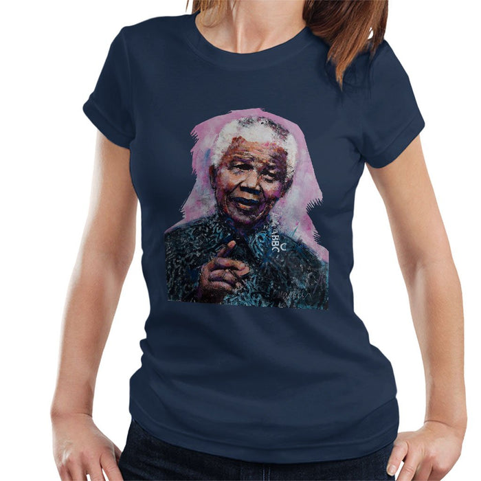 Sidney Maurer Original Portrait Of Nelson Mandela Womens T-Shirt - Womens T-Shirt