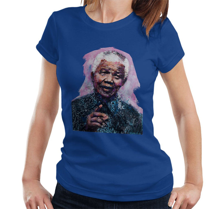 Sidney Maurer Original Portrait Of Nelson Mandela Womens T-Shirt - Womens T-Shirt
