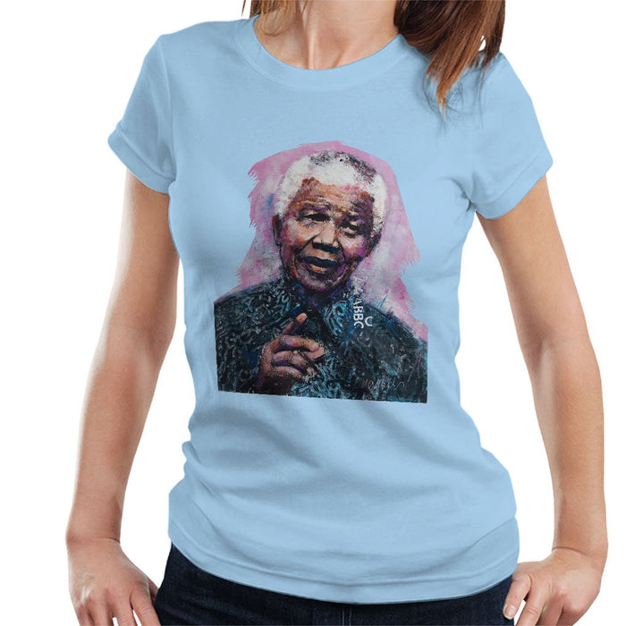 Sidney Maurer Original Portrait Of Nelson Mandela Womens T-Shirt - Womens T-Shirt