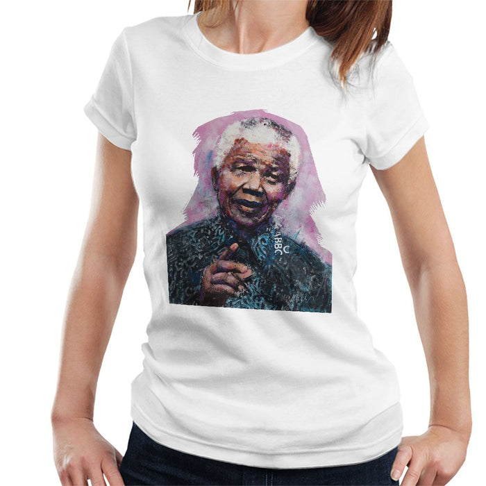 Sidney Maurer Original Portrait Of Nelson Mandela Womens T-Shirt - Womens T-Shirt