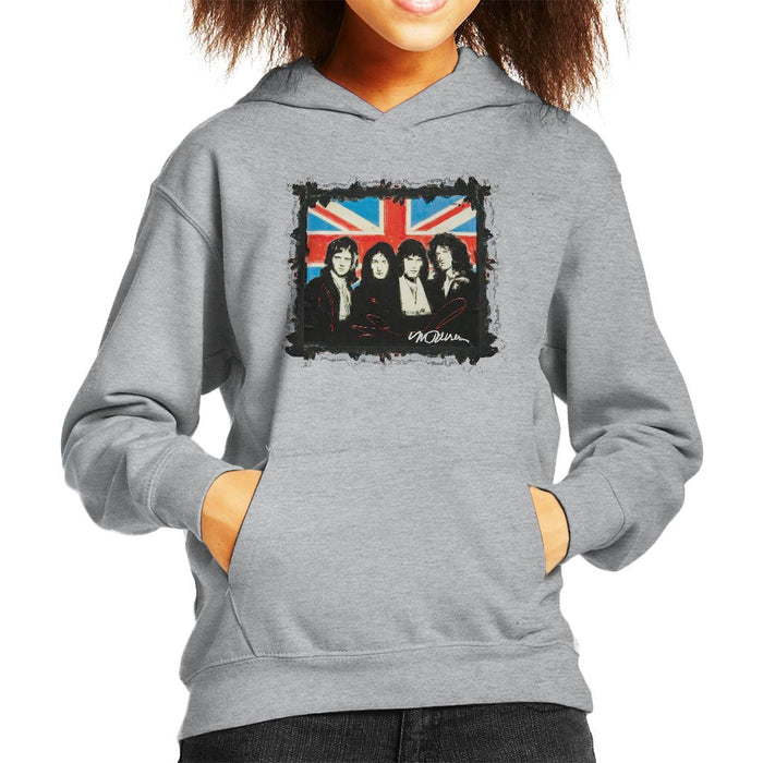 Sidney Maurer Original Portrait Of Queen Union Jack Kids Hooded Sweatshirt - Kids Boys Hooded Sweatshirt