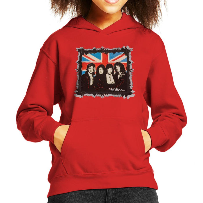 Sidney Maurer Original Portrait Of Queen Union Jack Kids Hooded Sweatshirt - Kids Boys Hooded Sweatshirt