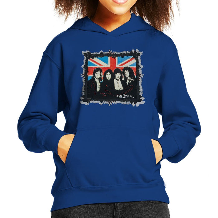 Sidney Maurer Original Portrait Of Queen Union Jack Kids Hooded Sweatshirt - Kids Boys Hooded Sweatshirt