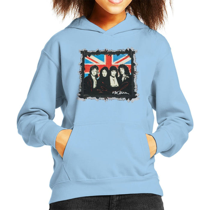 Sidney Maurer Original Portrait Of Queen Union Jack Kids Hooded Sweatshirt - Kids Boys Hooded Sweatshirt
