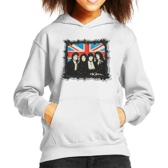 Sidney Maurer Original Portrait Of Queen Union Jack Kids Hooded Sweatshirt - Kids Boys Hooded Sweatshirt