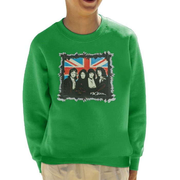 Sidney Maurer Original Portrait Of Queen Union Jack Kids Sweatshirt - Kids Boys Sweatshirt