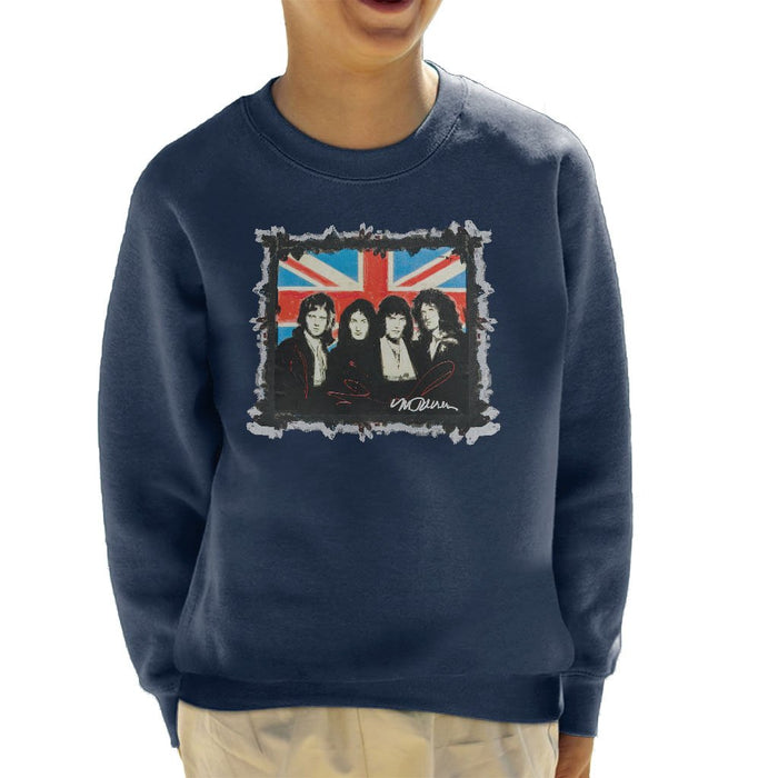 Sidney Maurer Original Portrait Of Queen Union Jack Kids Sweatshirt - Kids Boys Sweatshirt