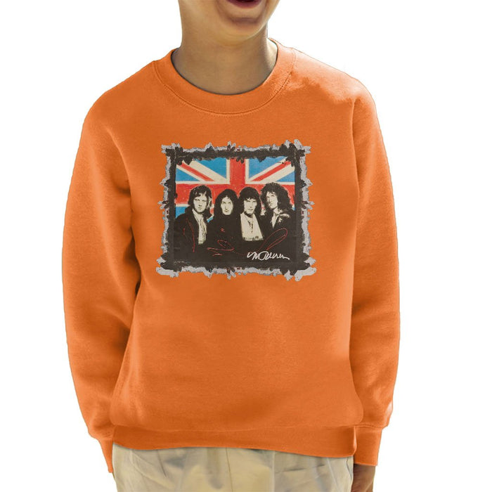 Sidney Maurer Original Portrait Of Queen Union Jack Kids Sweatshirt - Kids Boys Sweatshirt